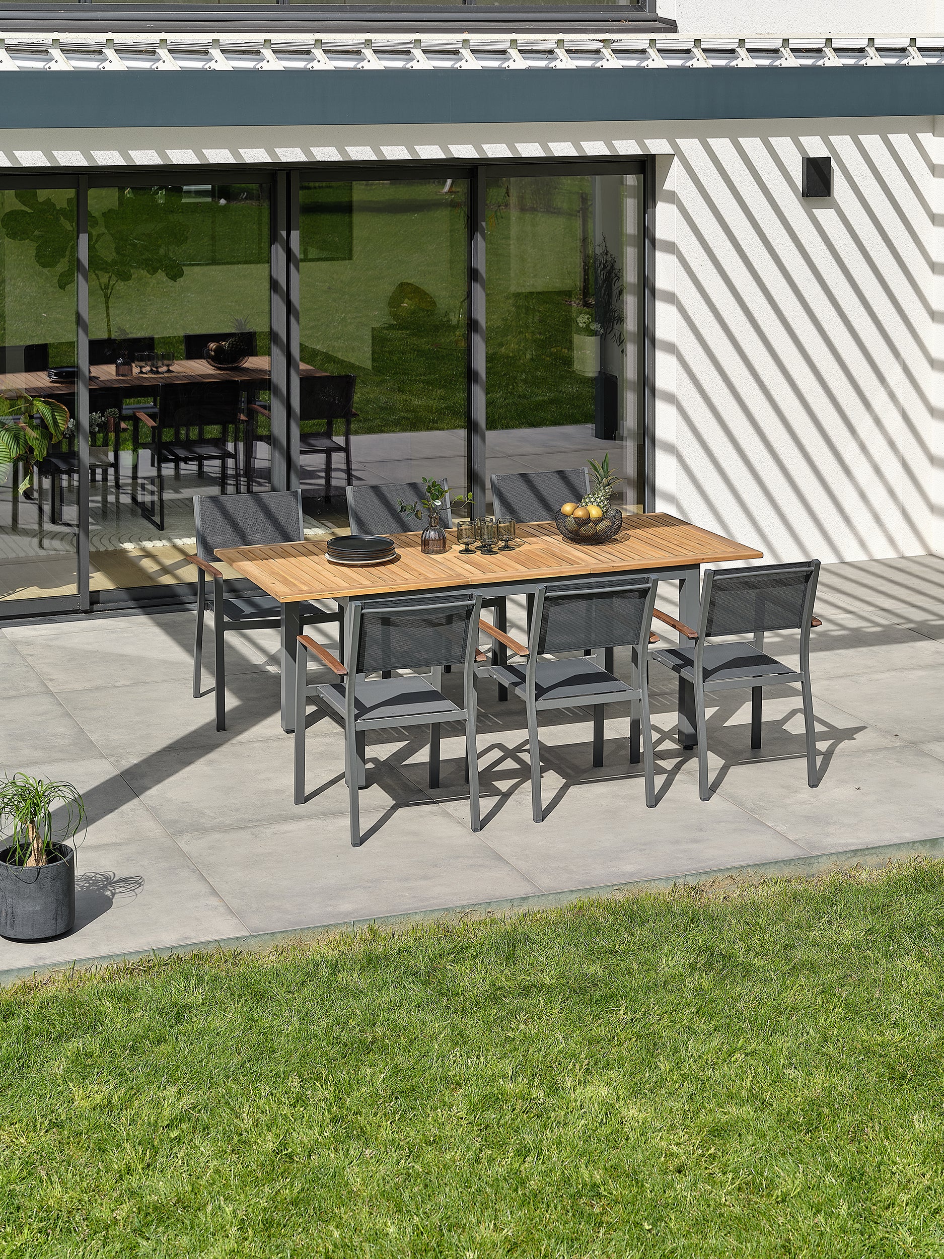 Ensemble repas de jardin Orsino 6 places - Acacia