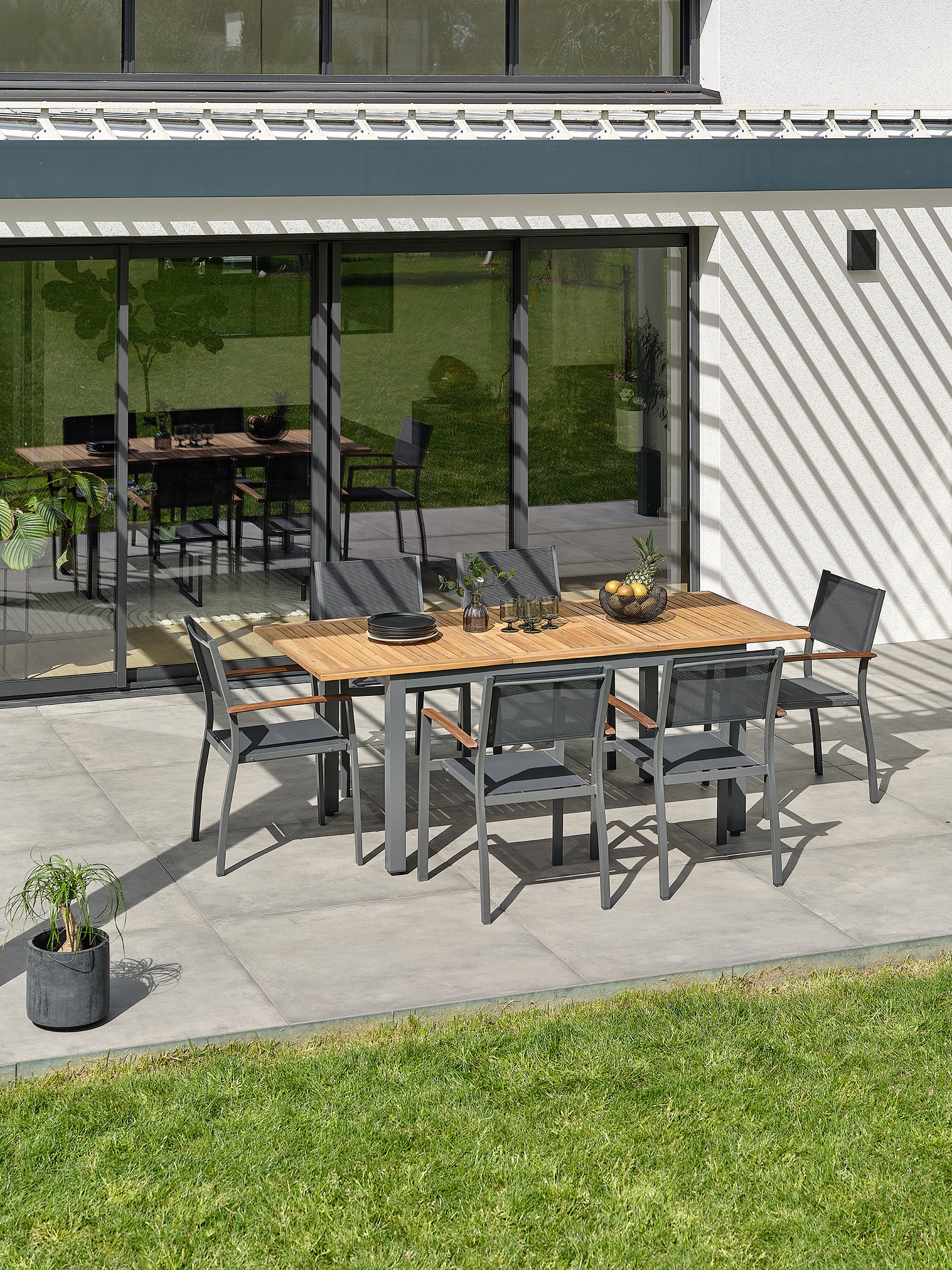Ensemble repas de jardin Orsino 6 places - Acacia