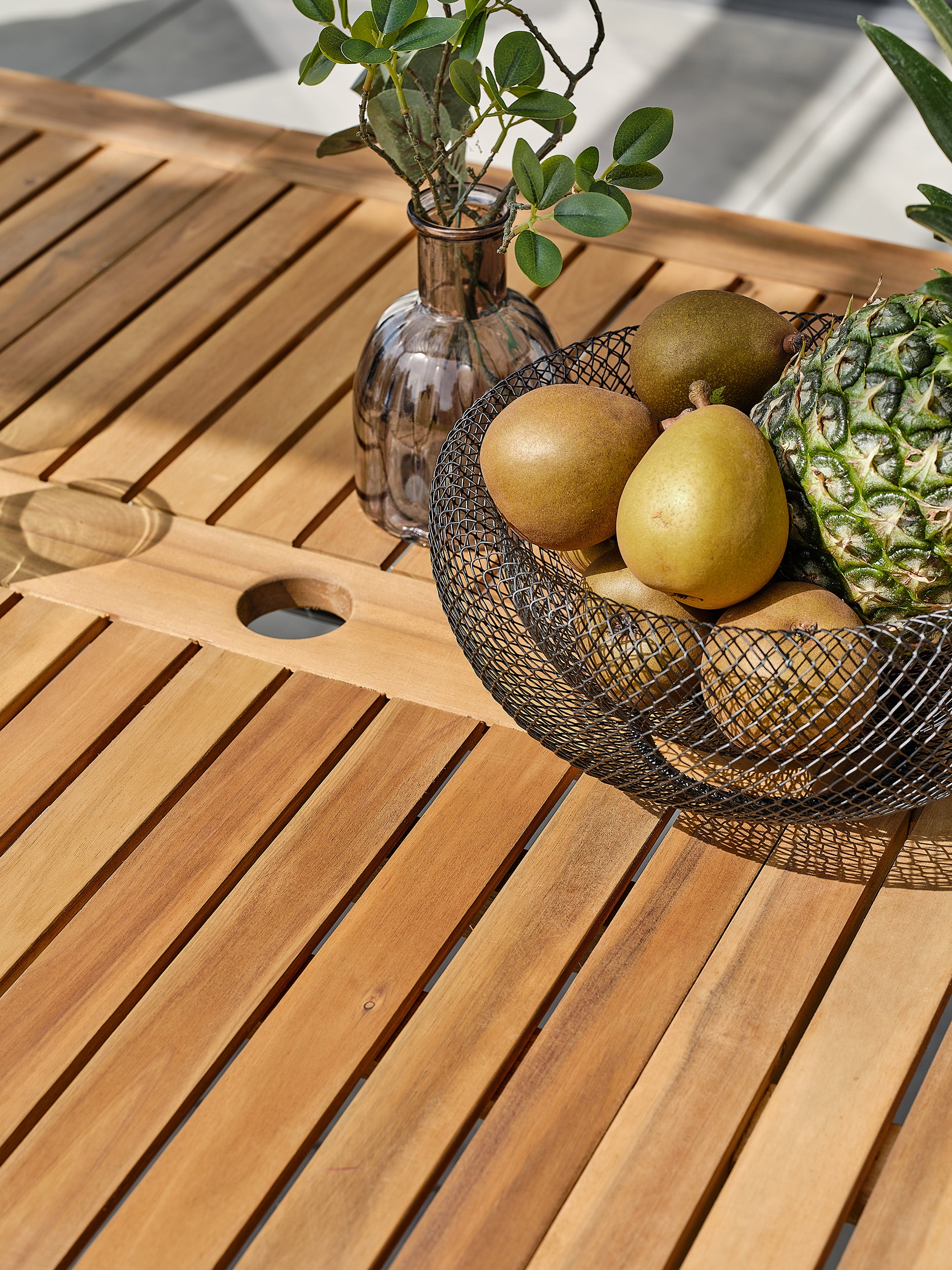 Ensemble repas extensible de jardin en acacia massif Orsino 8 place - 150 à 200 cm