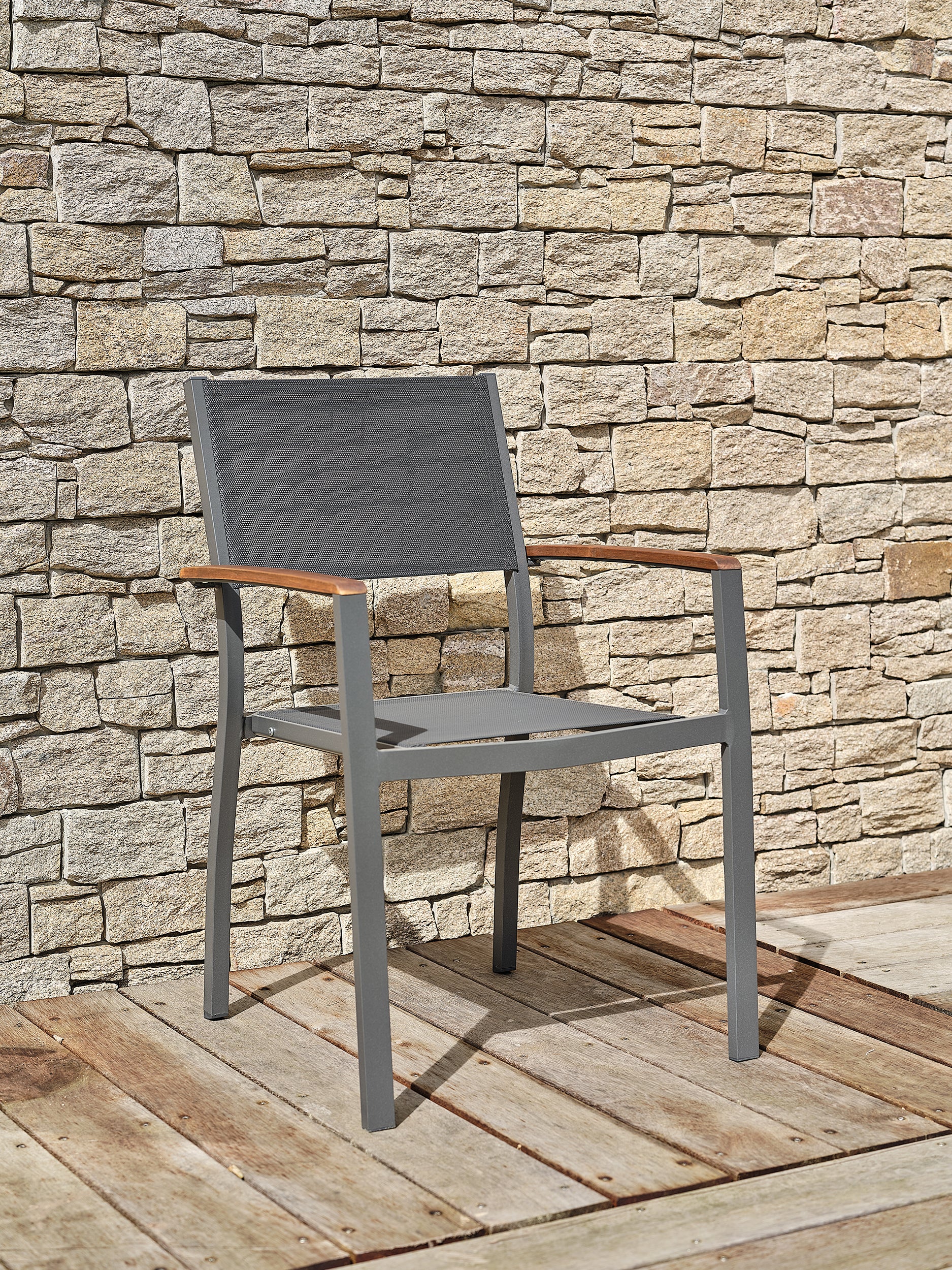 Ensemble repas de jardin table extensible en aluminium et 8 fauteuils – Orsino