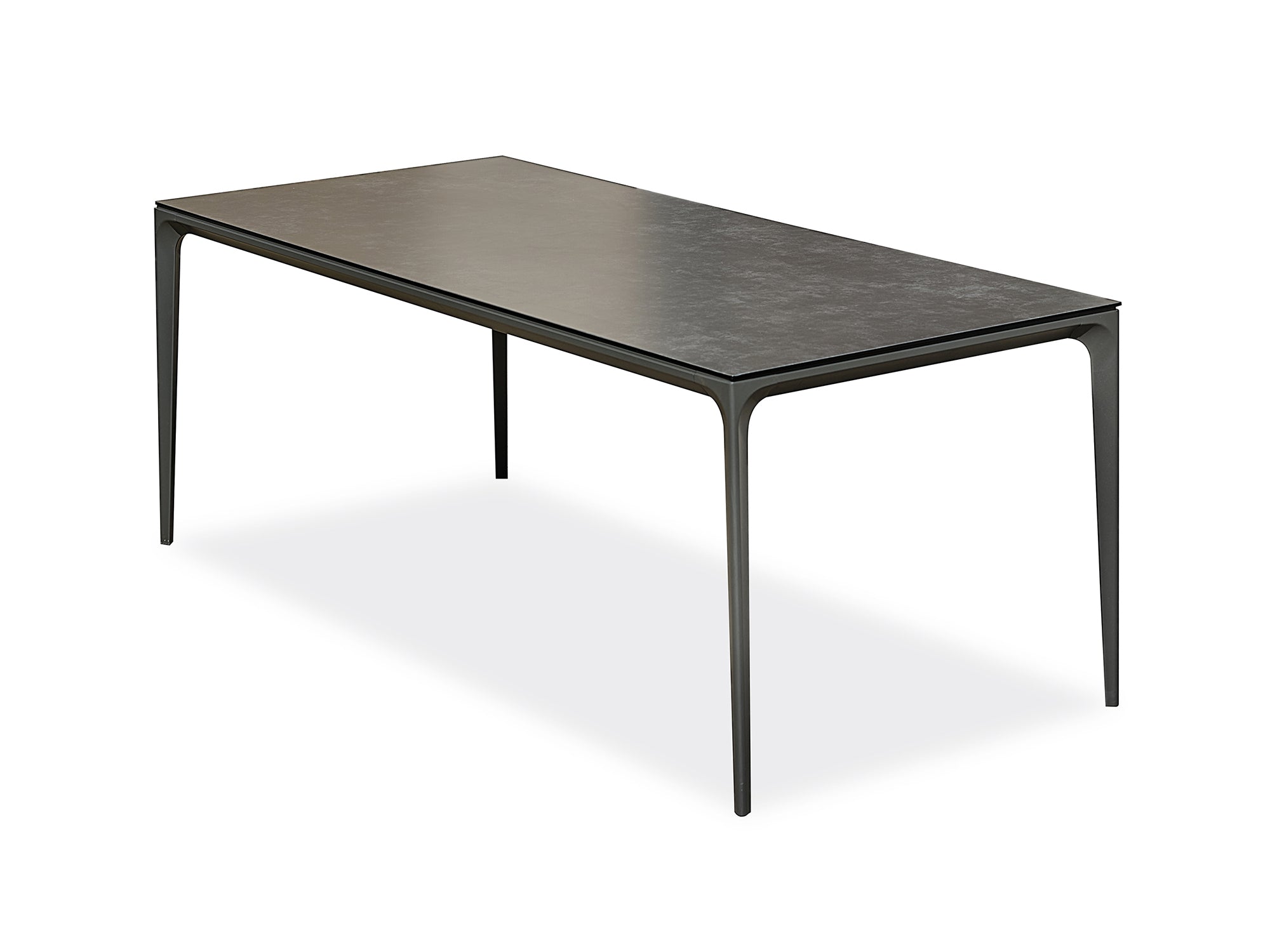 Table de jardin TIGUA avec plateau en céramique sur verre 8 personnes - Gris anthracite 200 cm