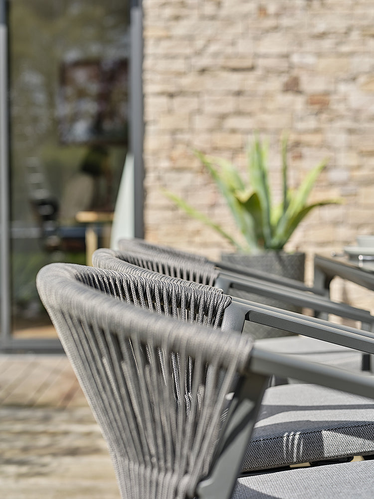 Ensemble de repas 6 places gris anthracite - Tigua
