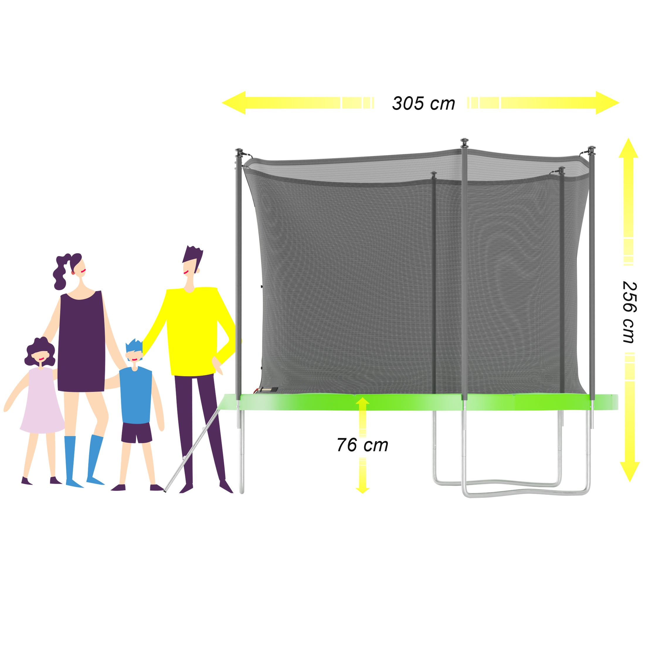 Trampoline Classique 10FT-305cm Vert pomme
