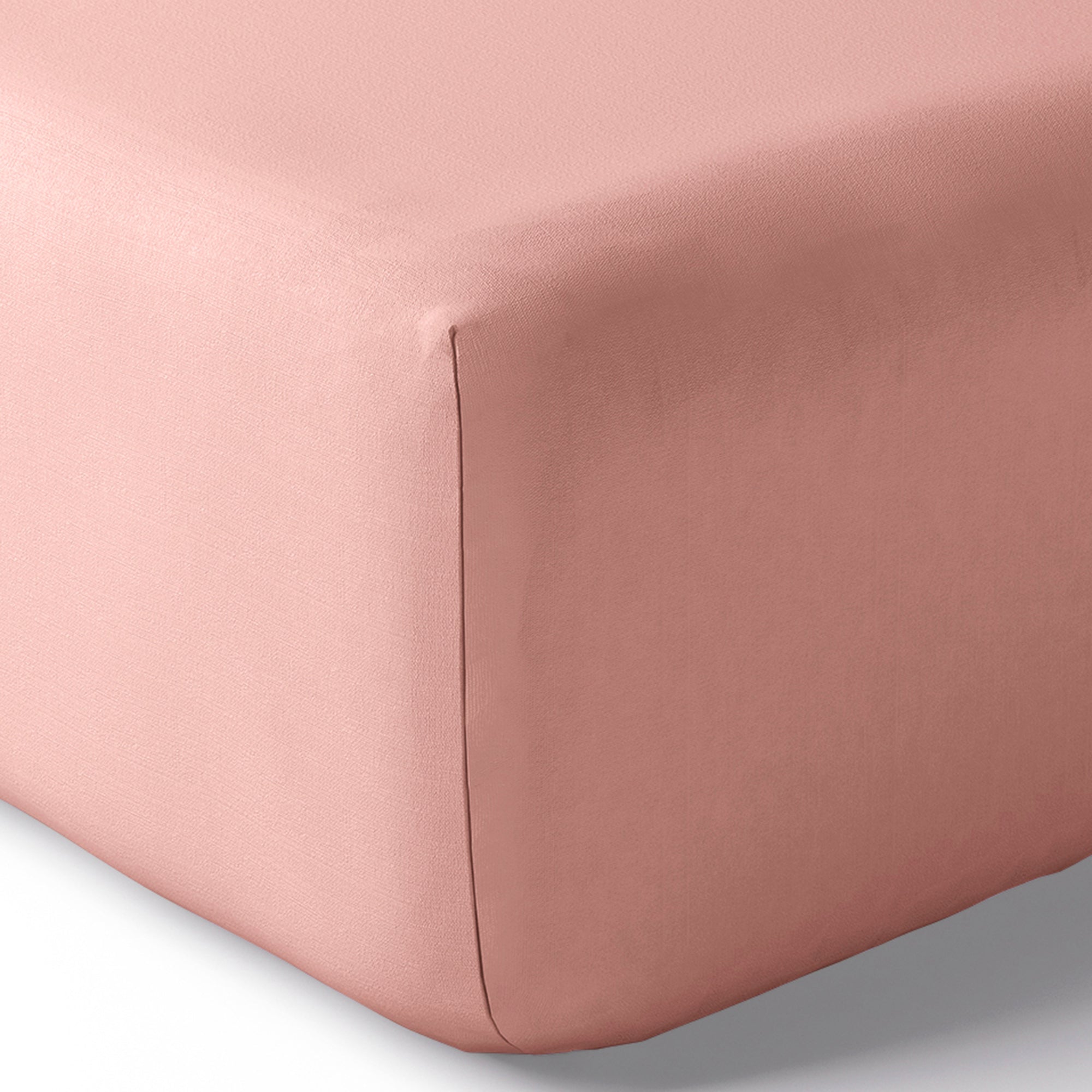 Drap housse Percale 140 x 190 cm Pur Coton Peigné Longues Fibres 80 Fils/cm² Rose Poudré