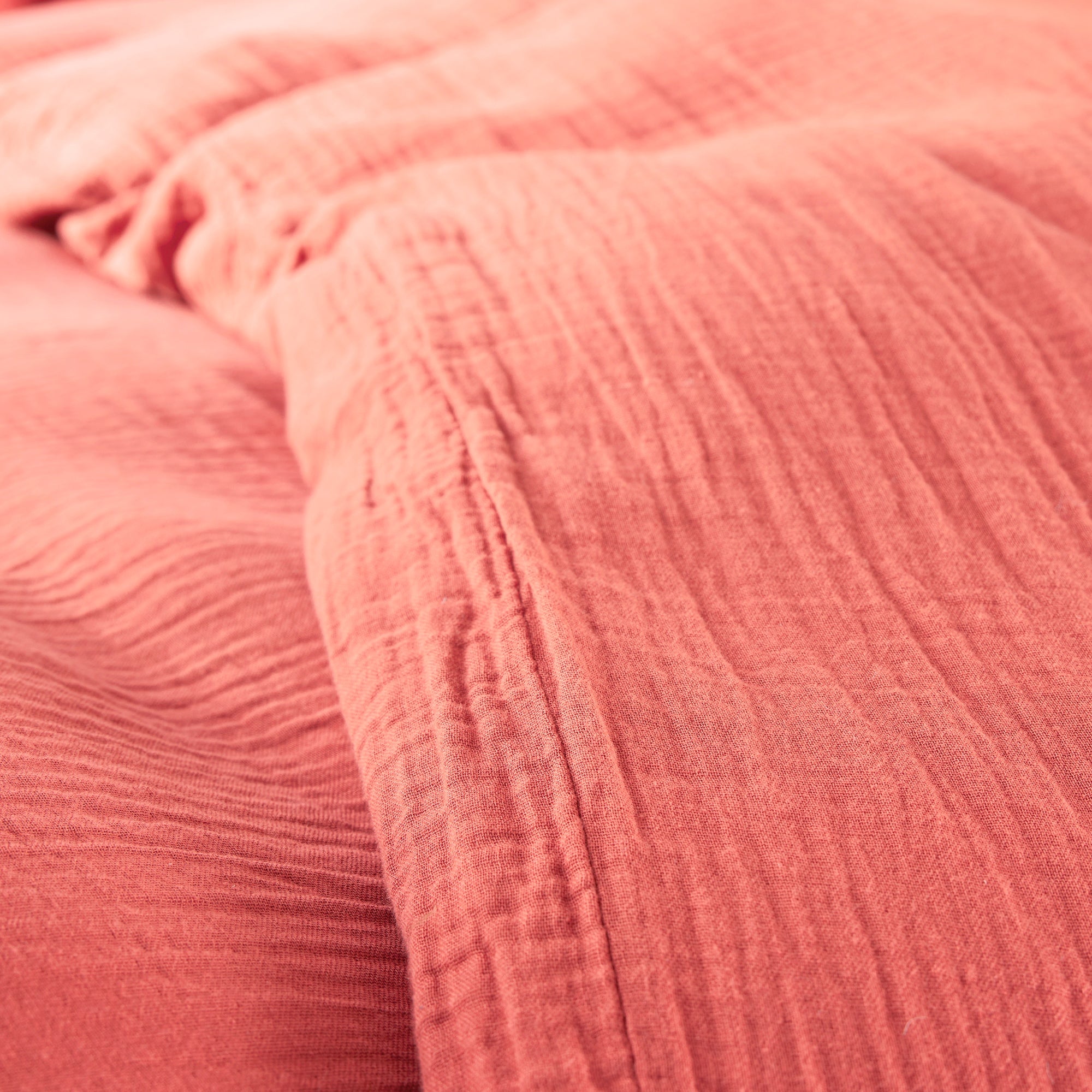 Pack 2 pièces Housse de couette 140x200cm + 1 taie d'oreiller 65X65cm gaze de coton Blush
