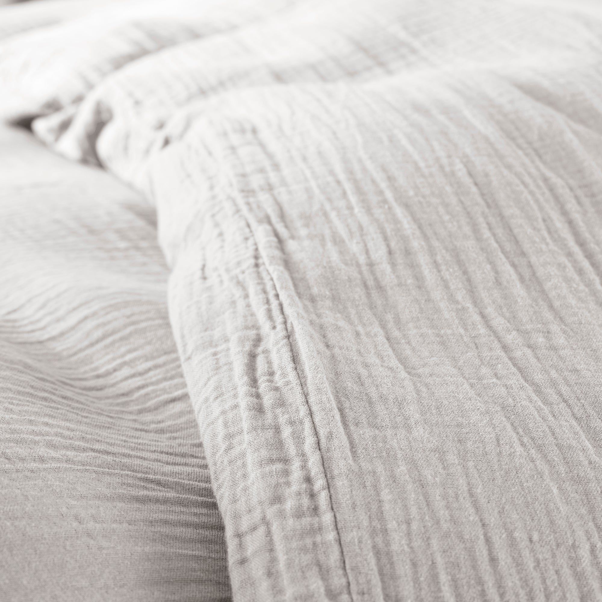 Pack 2 pièces Housse de couette - 140x200cm + 1 taie d'oreiller 65X65cm gaze de coton Perle