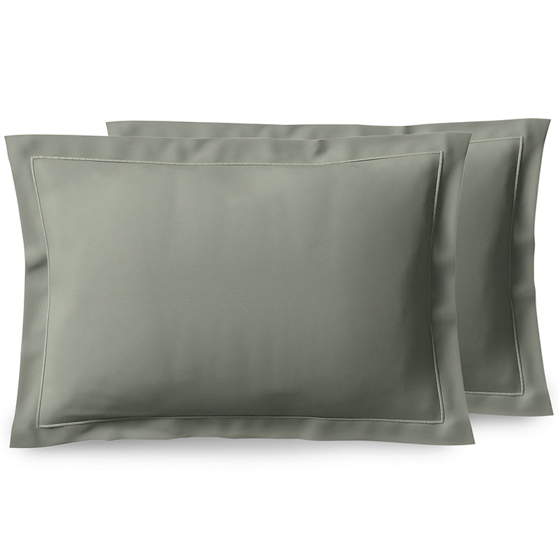 Taie d'oreiller Percale 65 x 65 cm  Pur Coton Peigné Longues Fibres 80 Fils/cm² Ardoise