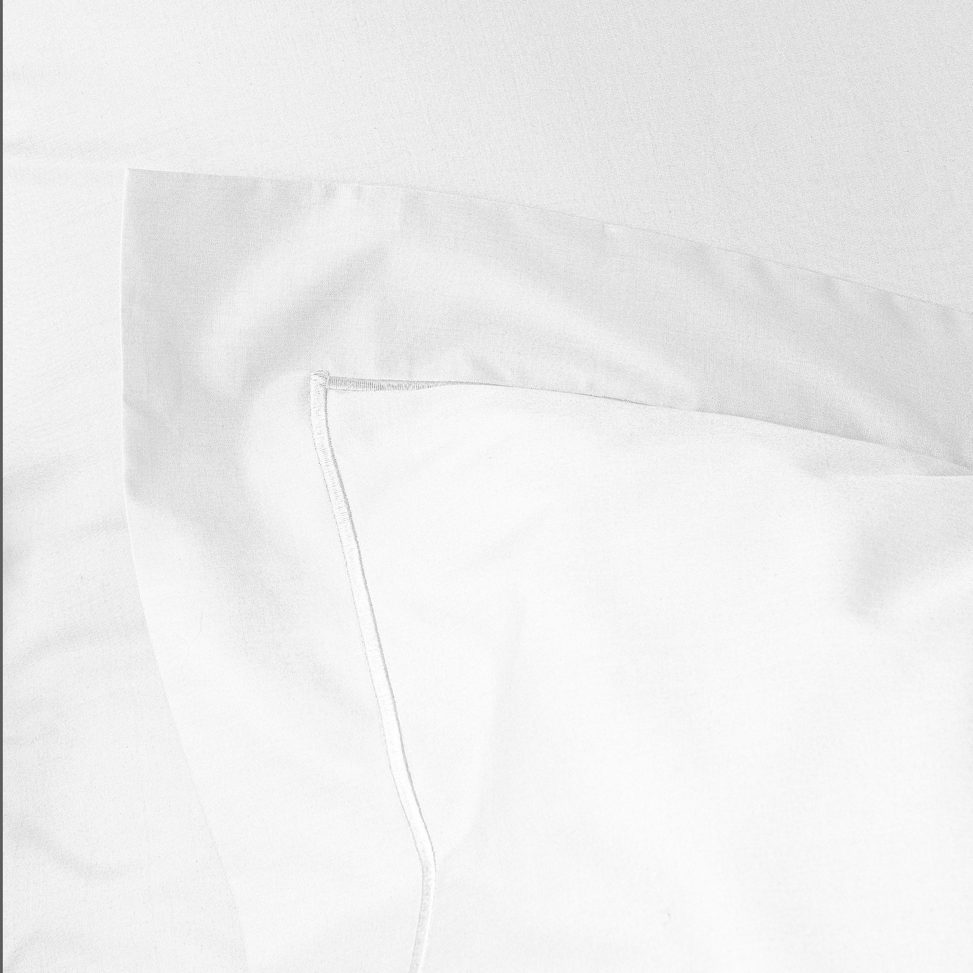 Taie d'oreiller Percale 65 x 65 cm  Pur Coton Peigné Longues Fibres 80 Fils/cm² Neige