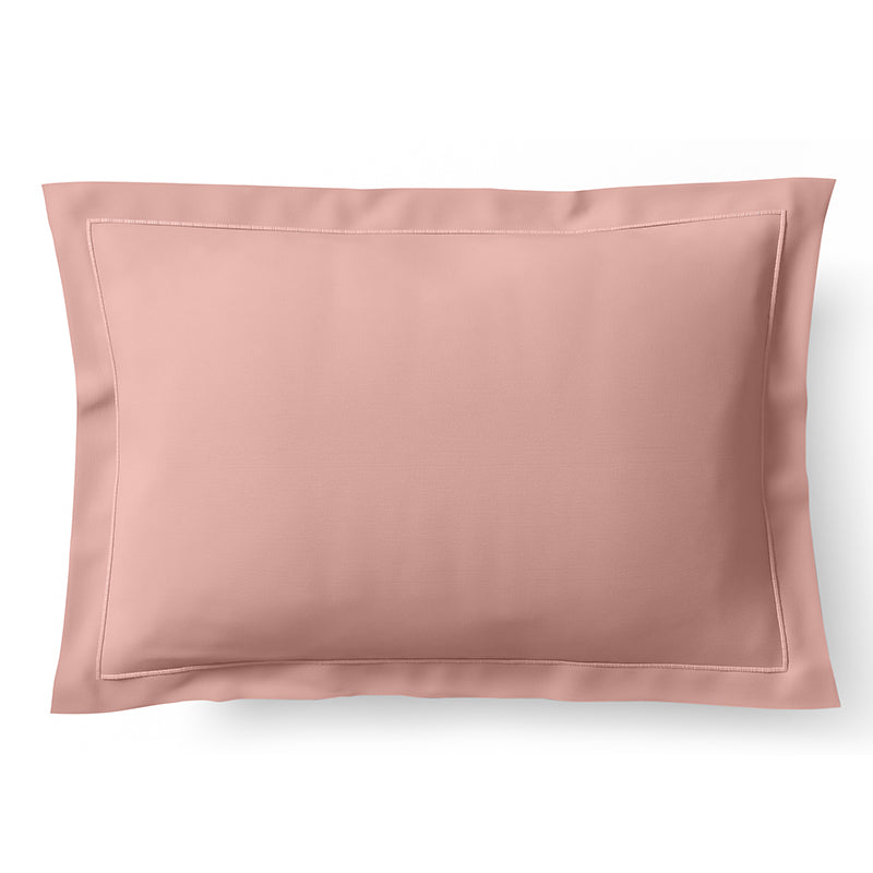 Taie d'oreiller Percale 65 x 65 cm  Pur Coton Peigné Longues Fibres 80 Fils/cm² Rose poudré