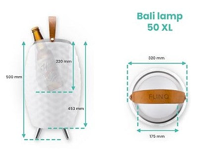 Lampe-enceinte LED sans fil avec refroidisseur à vin intégré Bali XL - Bluetooth - RGB - Blanc