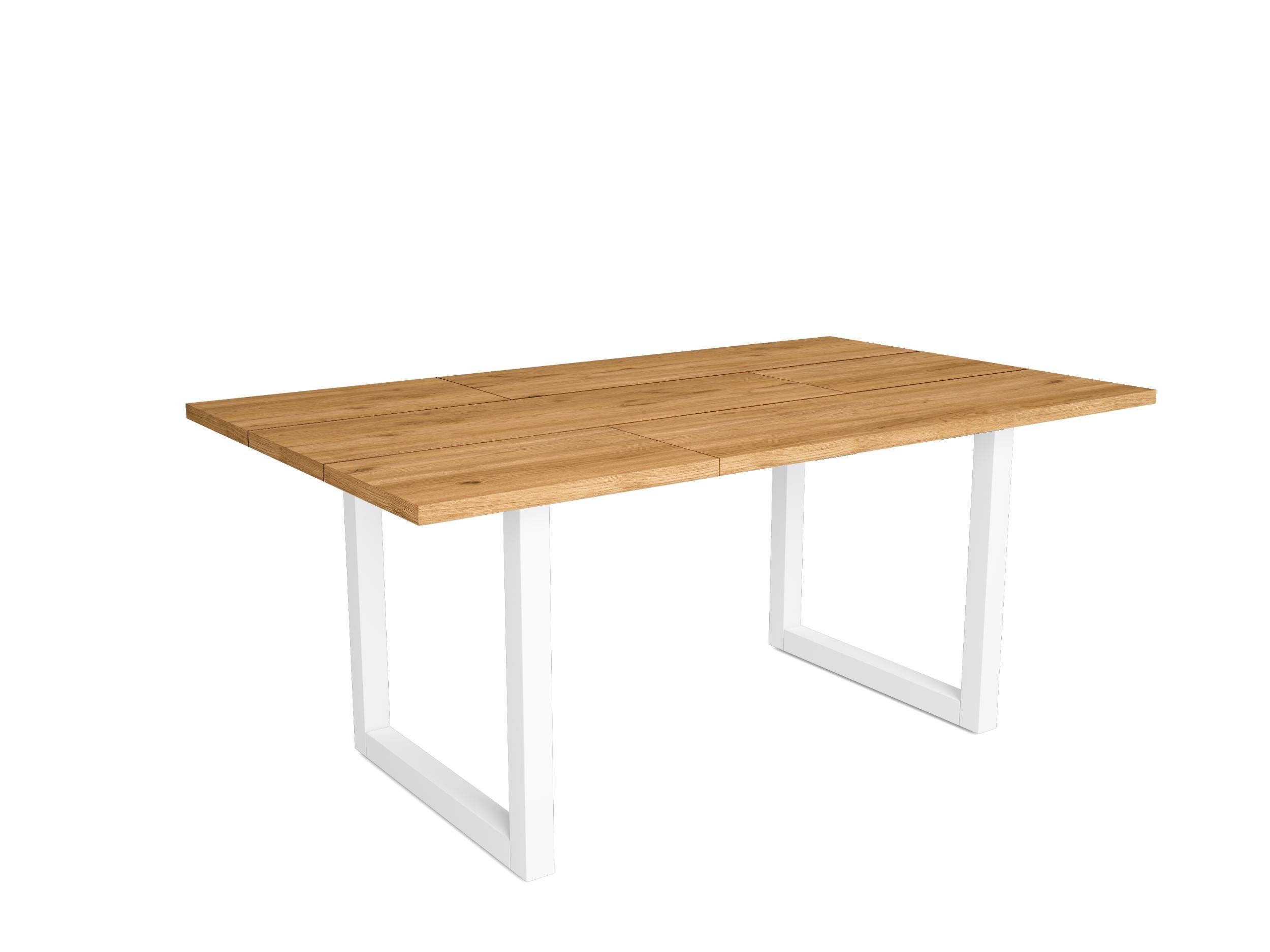 2 Pieds de Table style industriel - 70x72 cm - Support en Forme de U - Bois Massif - Laqué blanc