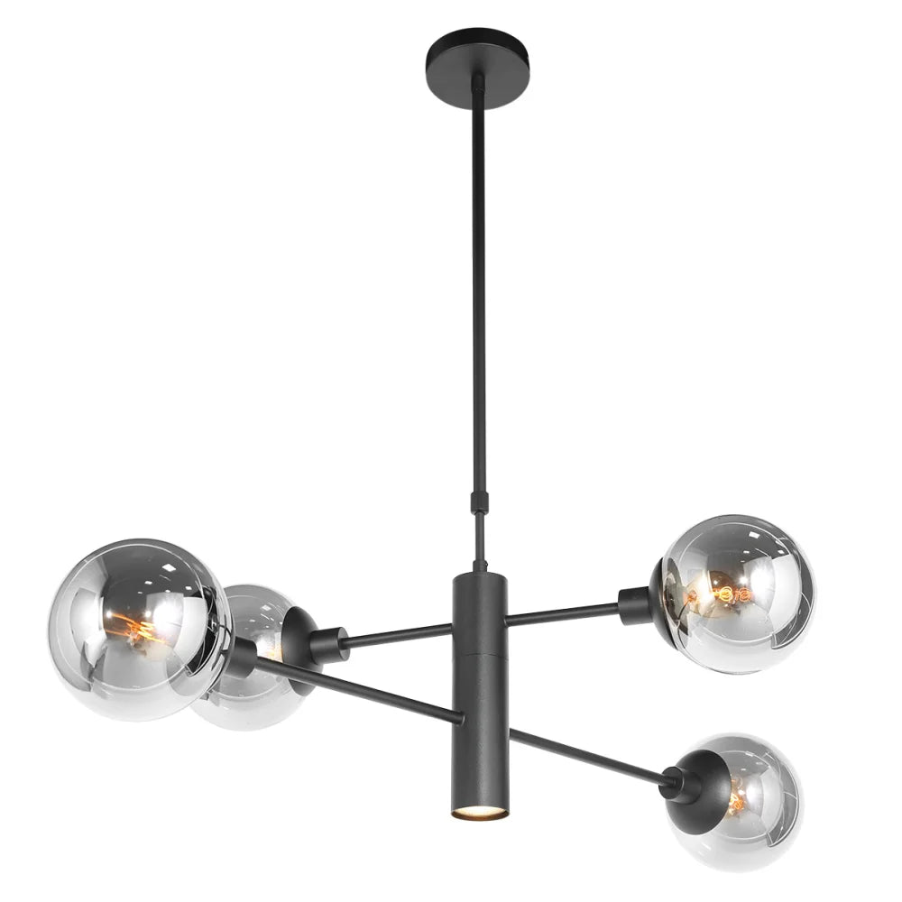 Lustre noir - 6 lumières - Constellation