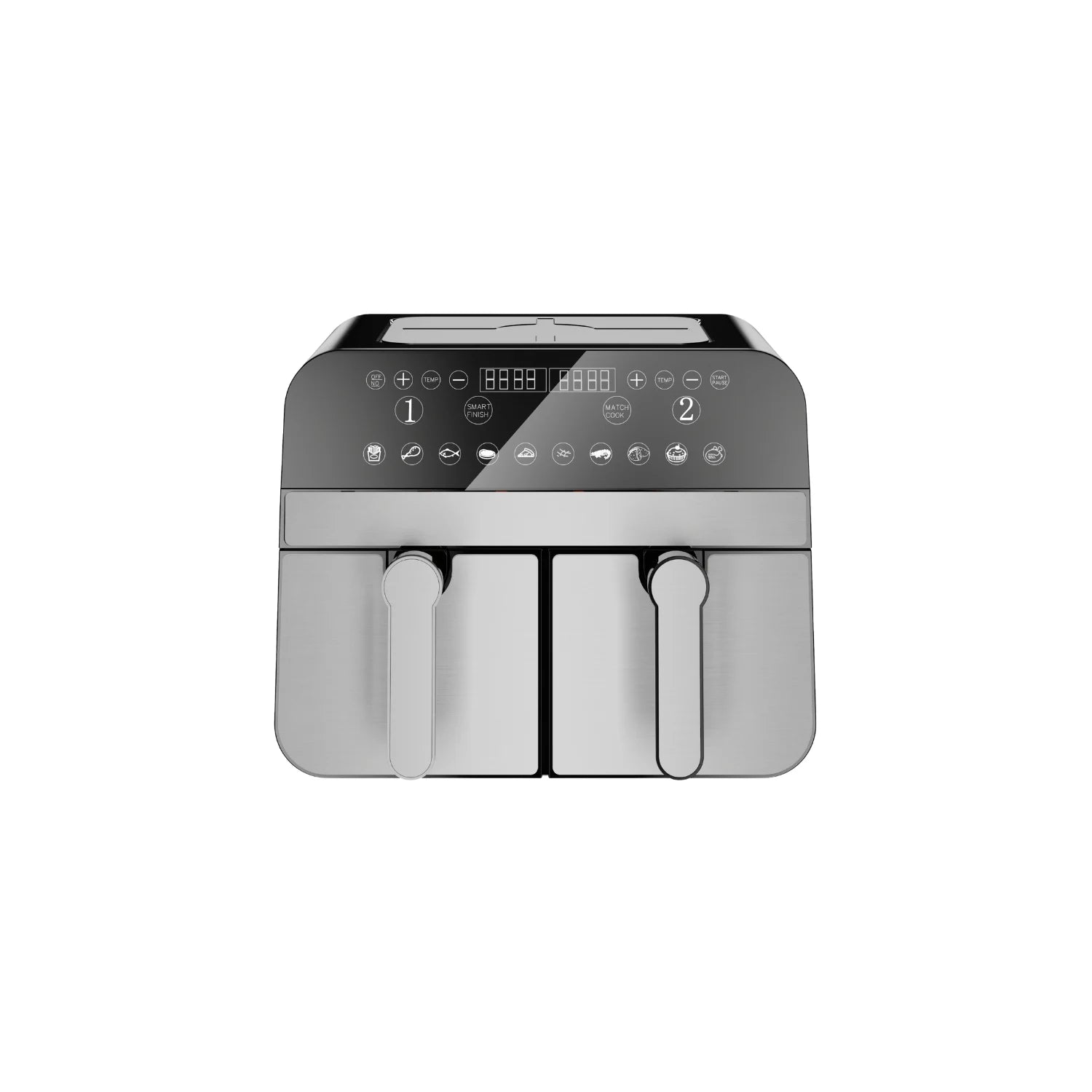 Friteuse à air numérique double panier 2400W Acier Inoxydable 9L