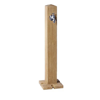 Fontaine de jardin Wood couleur bois clair - Robinet nostalgie - Grande vasque