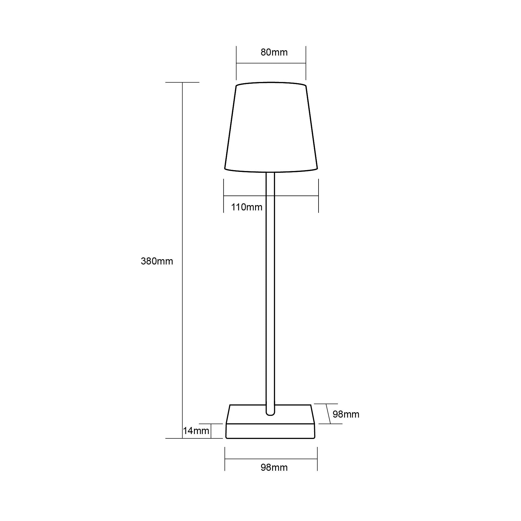 Lampe de Table Nova Noire - Rechargeable et avec Commande Tactile