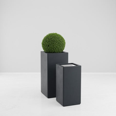 Jardinière carrée haute Chloris - 500 x 500 x 1000 mm - Gris anthracite