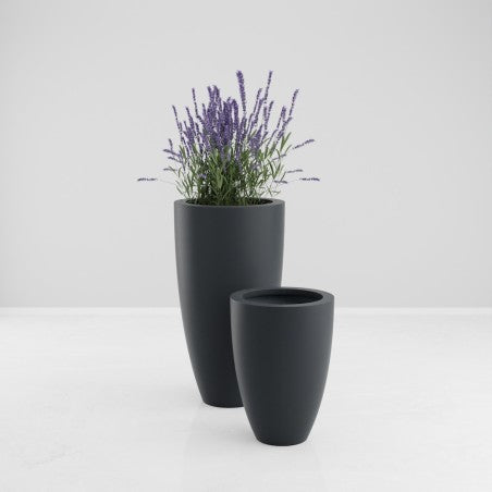 Jardinière en ogive Bora - diam. 600  x 1100 mm - Gris anthracite