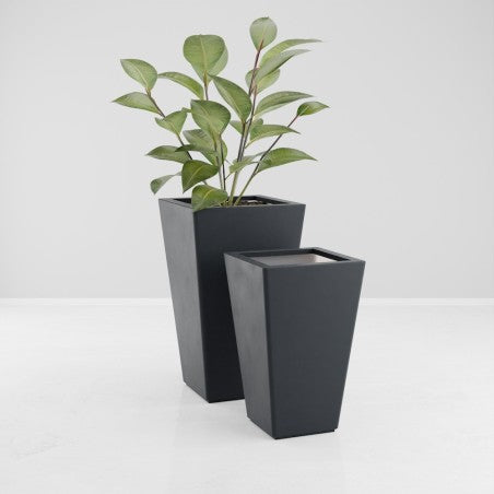 Jardinière pyramidale Ares - 600 x 600 x 1000 mm - Gris anthracite