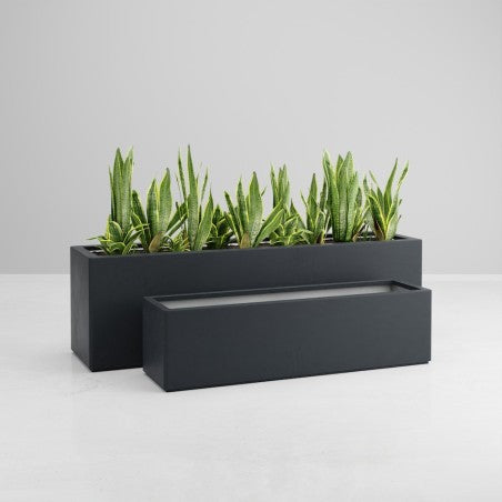 Jardinière rectangulaire Gaia - 1000 x 400 x 400 mm - Gris anthracite