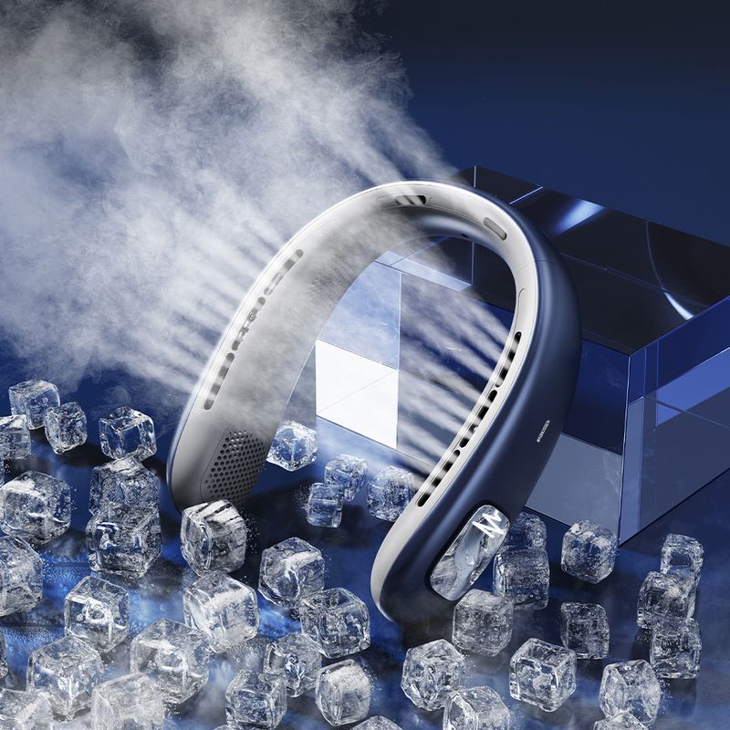 Ventilateur portable de cou bleu marine medium