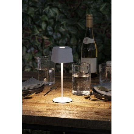 Pack de 2 lampes de table LED sans fil rechargeables Malta - blanches - intérieur & extérieur