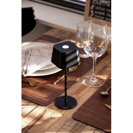 Pack de 2 lampes de table LED sans fil rechargeables Malta - noires - intérieur & extérieur