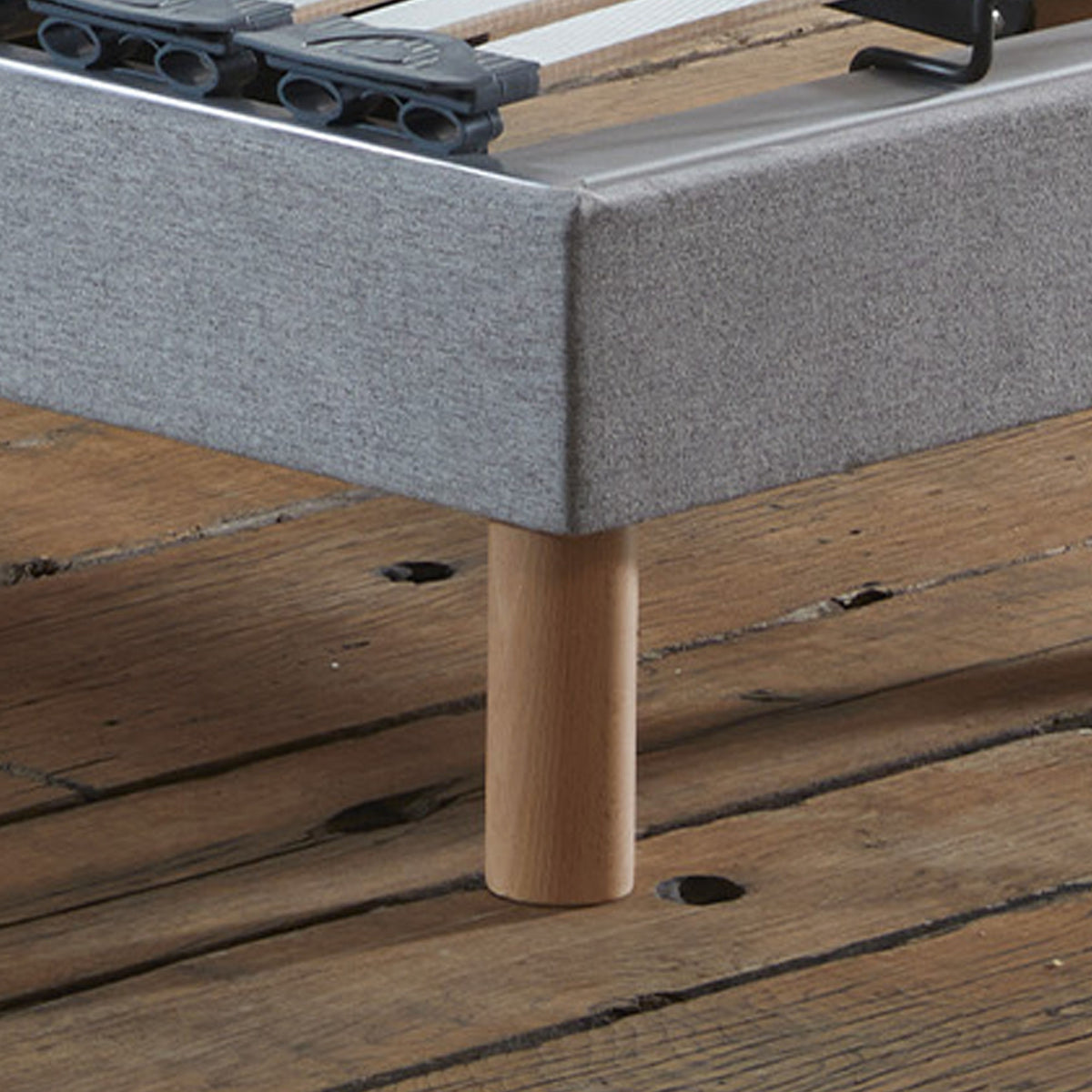 Lot de 2 lits électriques de relaxation multi lattes lisse Gris 2x70 x 190