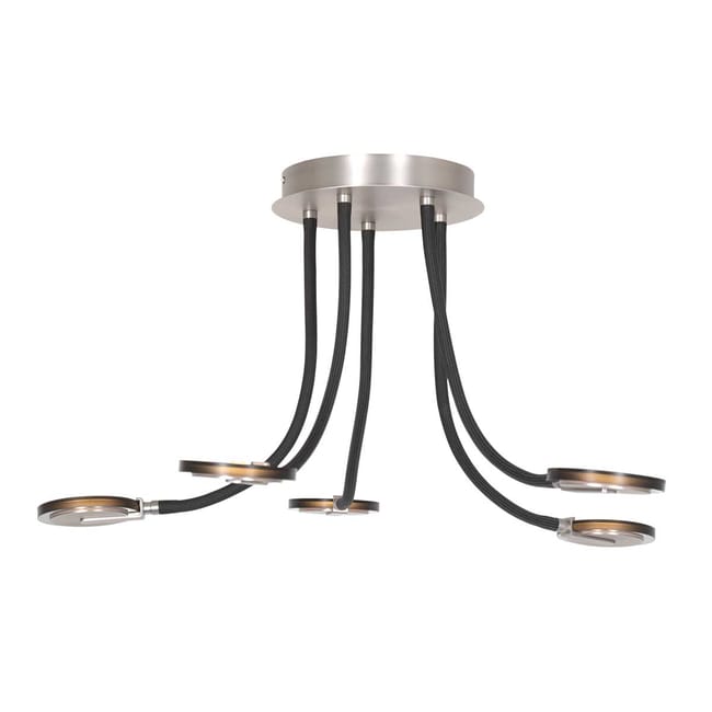 Plafonnier en acier brossé noir - LED - 5 lumières - Turound