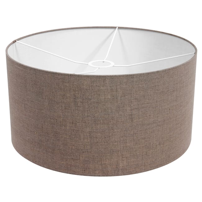 Lampe de table base en bois  avec abat-jour en lin brun
