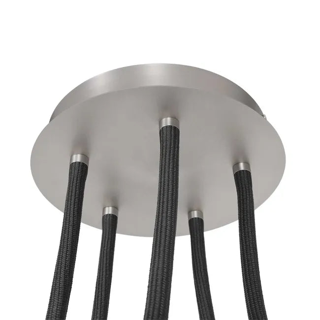 Plafonnier en acier brossé noir - LED - 5 lumières - Turound