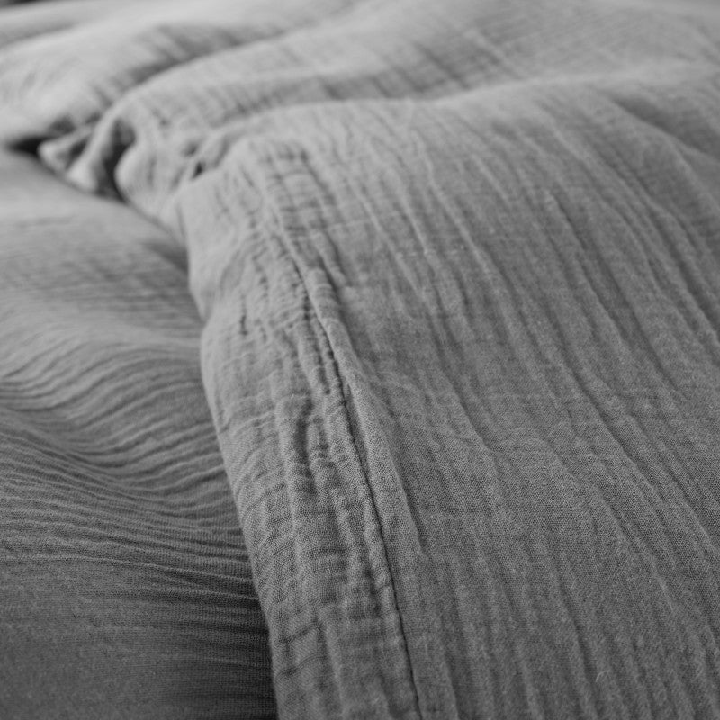 Pack 3 Pièces Housse de couette Gaze de Coton 140 x 200 cm Dh 90  Ardoise
