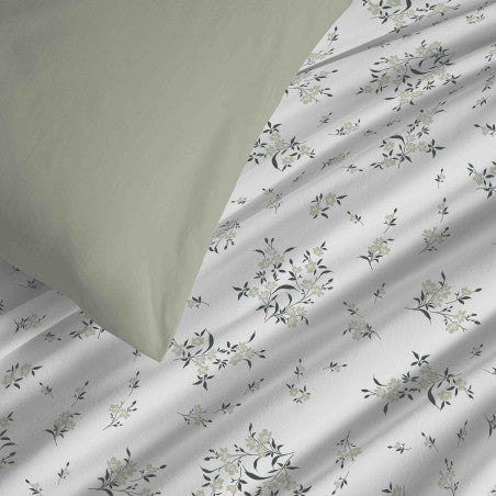 Pack Complet Housse de couette  Imprimé 140 x 200 cm - Drap housse 90 x 190 cm - 100% coton / 57 fils/cm² - LOUISE ROMARIN