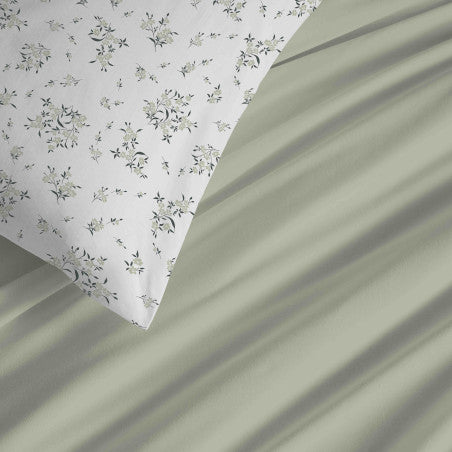 Pack Complet Housse de couette Imprimé 220 x 240 cm - Drap housse 140 x 190 cm - 100% coton / 57 fils/cm²- LOUISE ROMARIN