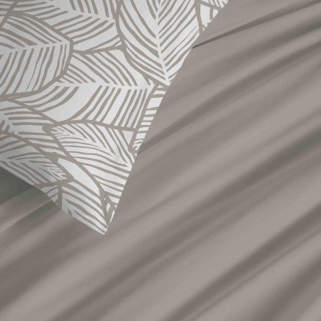 Pack Complet Housse de couette Imprimé 240 x 260 cm - Drap housse 180 x 200 cm King Size - 100% coton / 57 fils/cm²- FIRA NATUREL