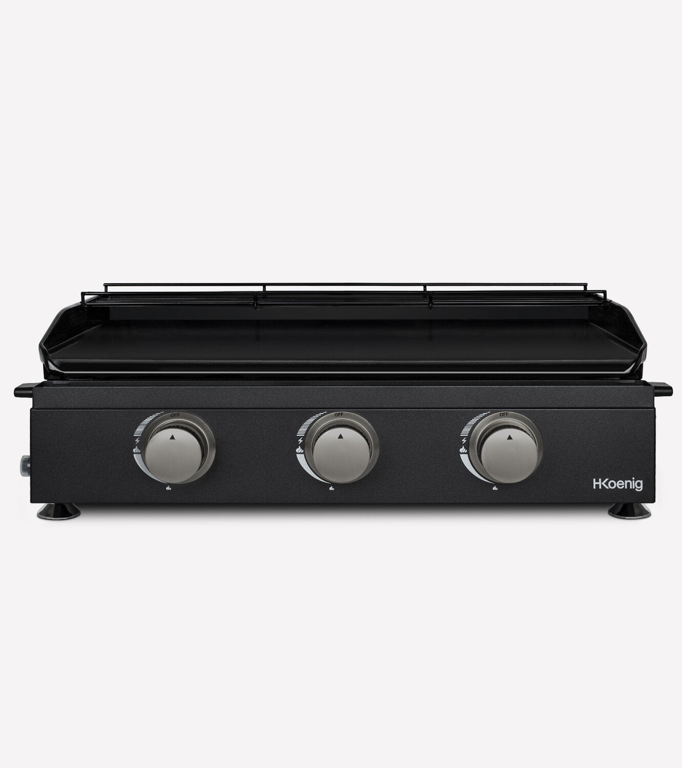 Plancha au gaz 3 brûleurs - surface de cuisson 63,5 x 36 cm - jusqu'à 350 °C - fonte émaillée - noir