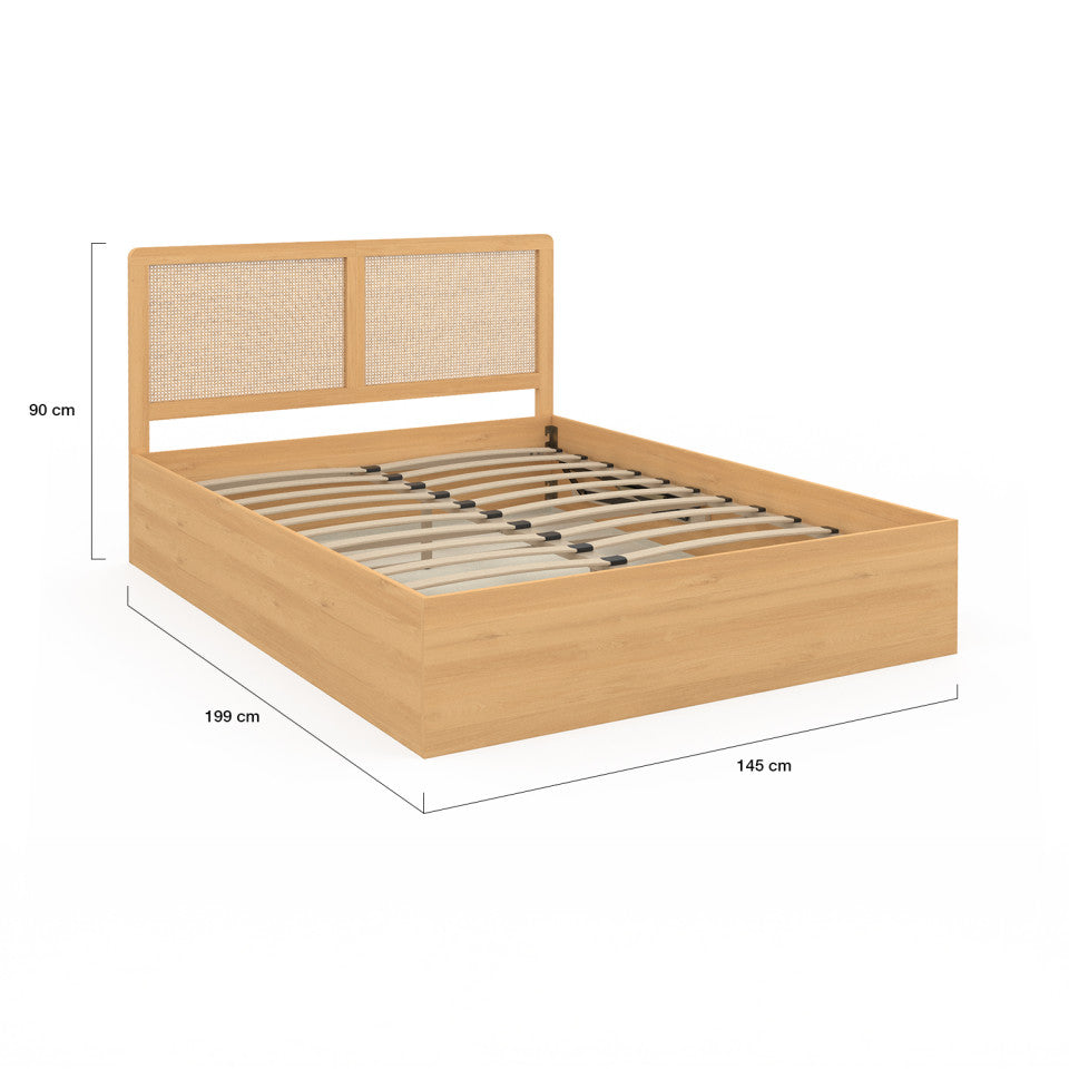 Lit coffre Eve 140x190cm cannage