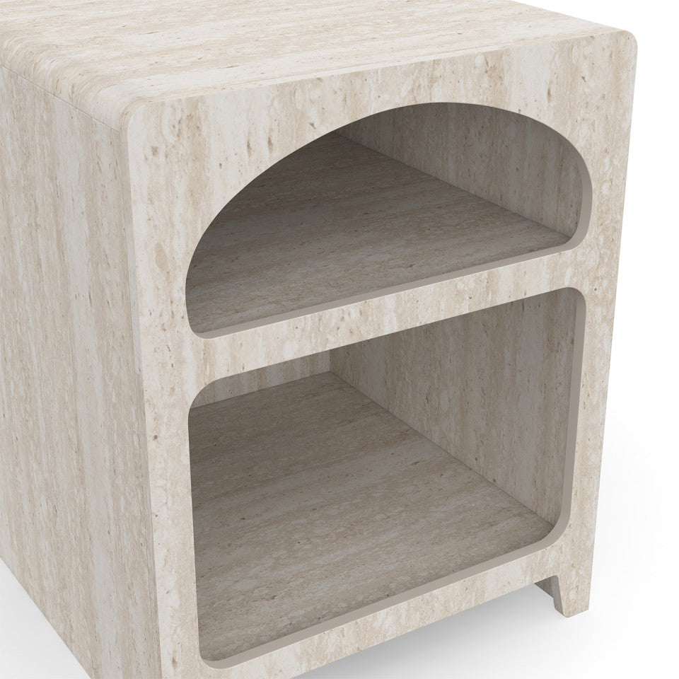 Tables de chevet Alyana organiques effet travertin - lot de 2
