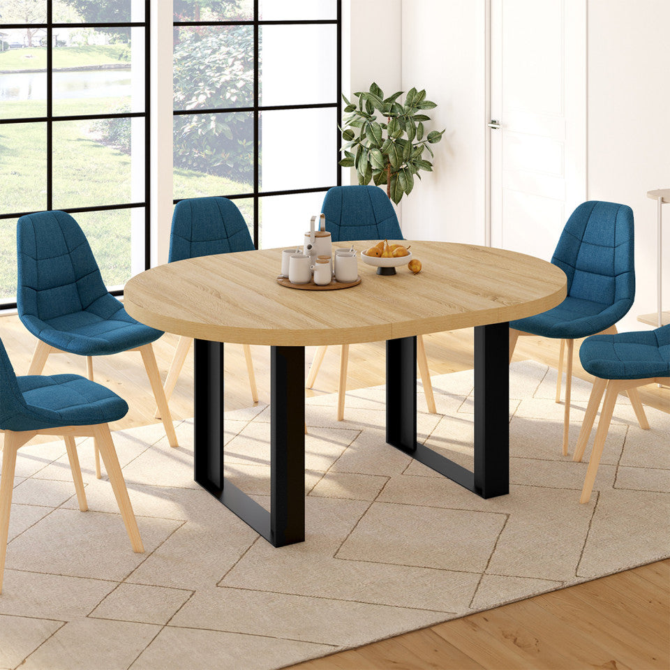 Table à manger ronde extensible Brixton Ø110-150cm