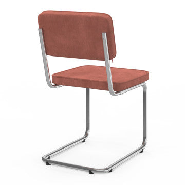 Chaises Naya bouclette terracotta pied métal - lot de 4