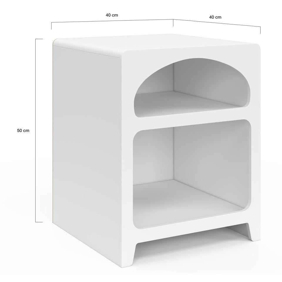 Tables de chevet organiques blanches - lot de 2