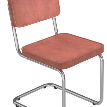 Chaises Naya bouclette terracotta pied métal - lot de 4