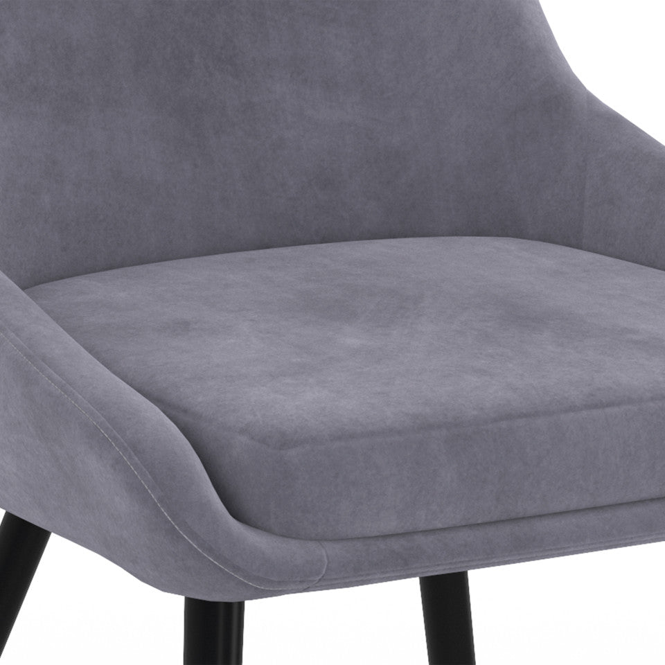 Chaises Olivia assise mix de couleurs : 1x gris foncé, 1x gris clair, 2x bleu - lot de 4
