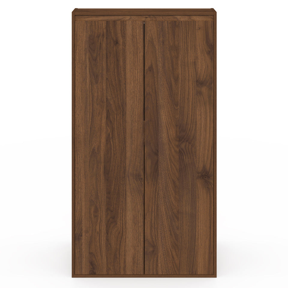 Armoire sous pente Tom 2 portes effet noyer