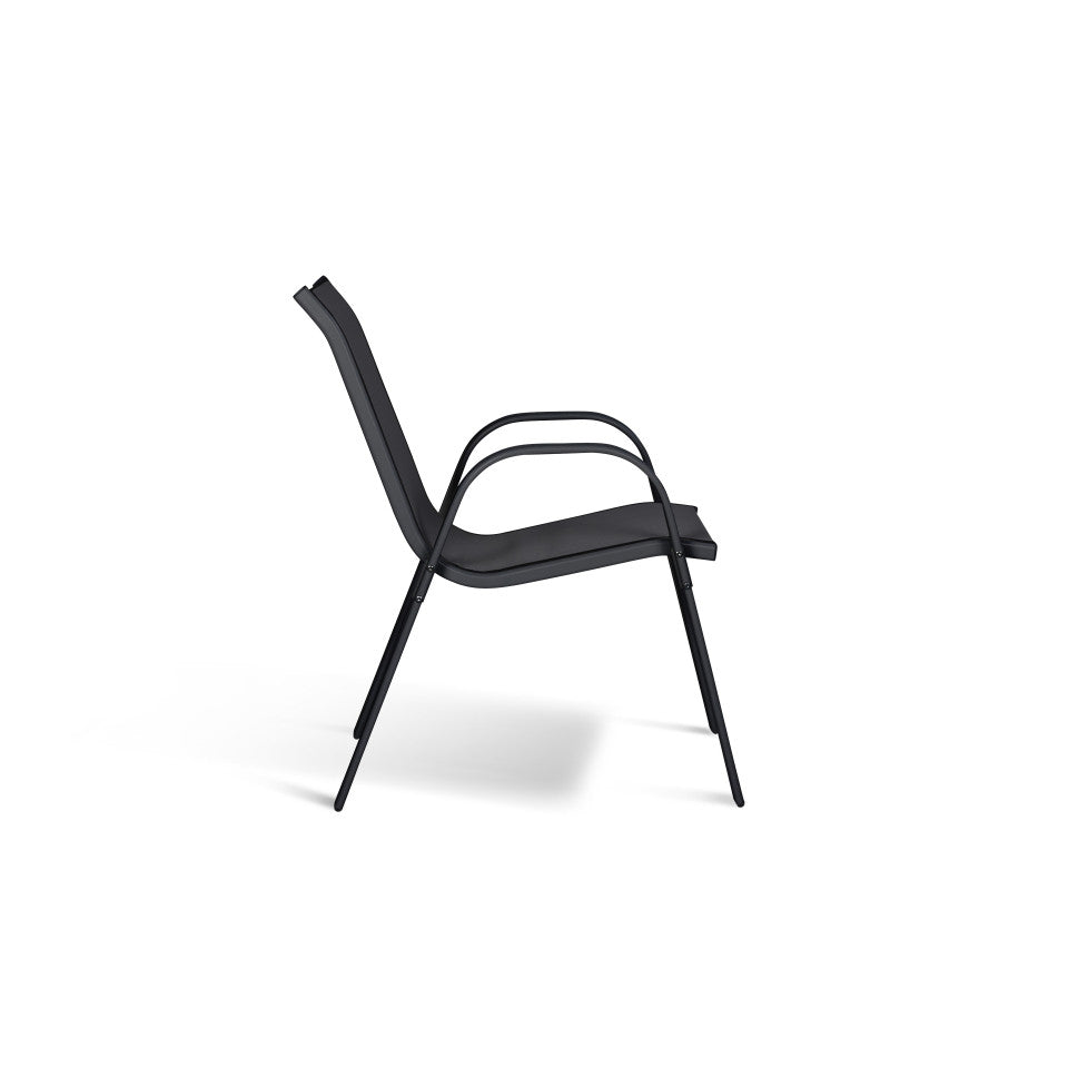 Chaises de jardin empilables en textilène mix de couleurs - lot de 6