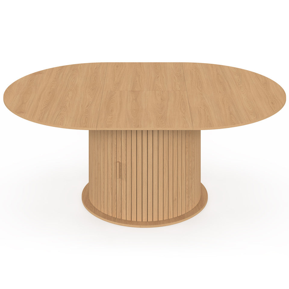 Table à manger ronde extensible Albane avec rangement Ø140-200cm