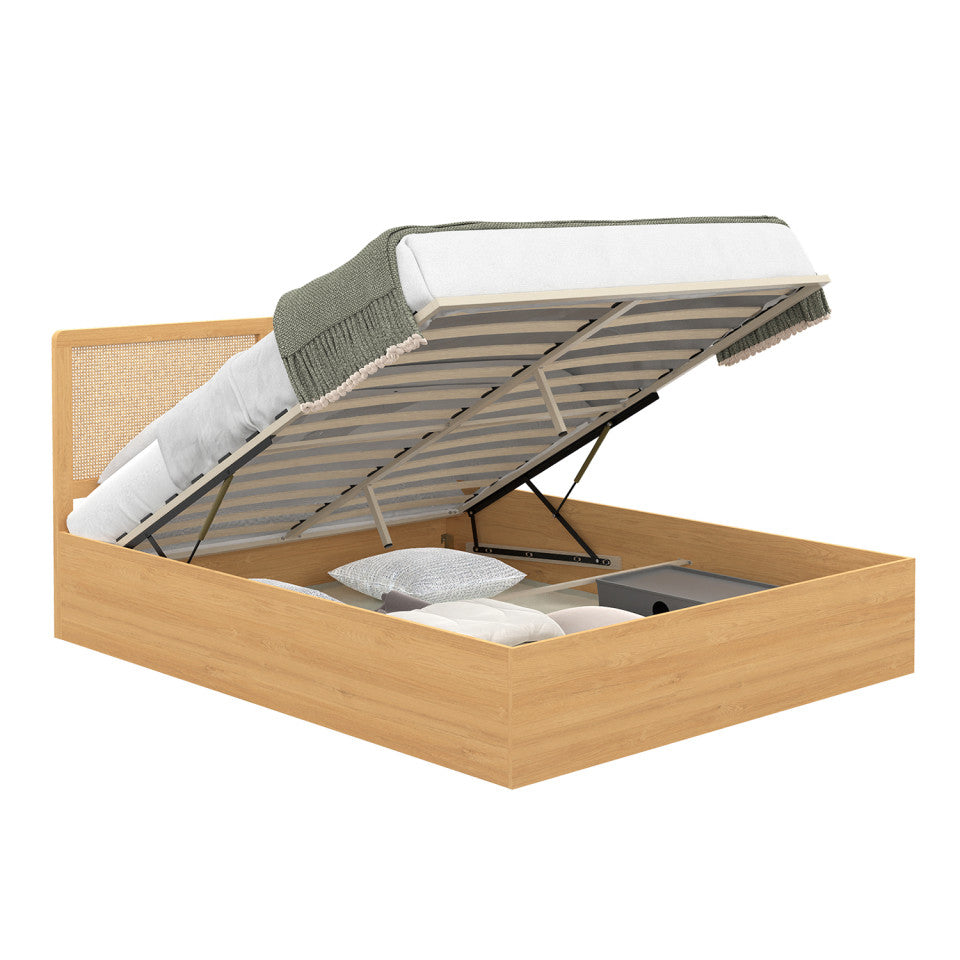 Lit coffre Eve 140x190cm cannage