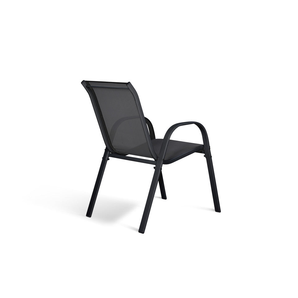 Chaises de jardin empilables en textilène mix de couleurs - lot de 6