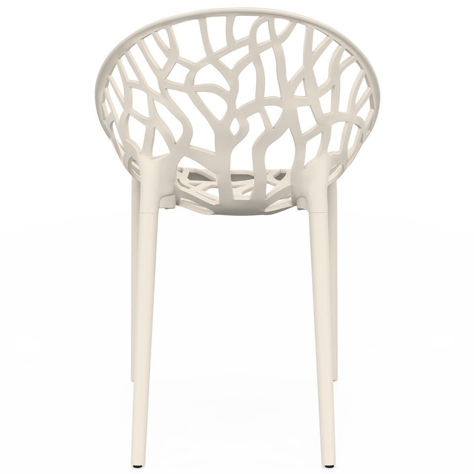Chaises de jardin empilables Mira beiges - lot de 4