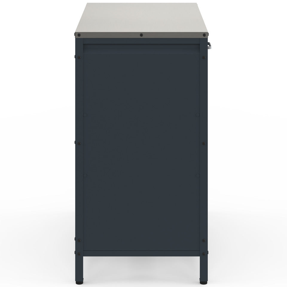 Meuble cuisine extérieure Alméria gris 2 portes + étagères