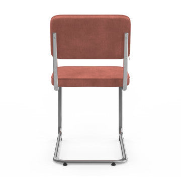 Chaises Naya bouclette terracotta pied métal - lot de 4